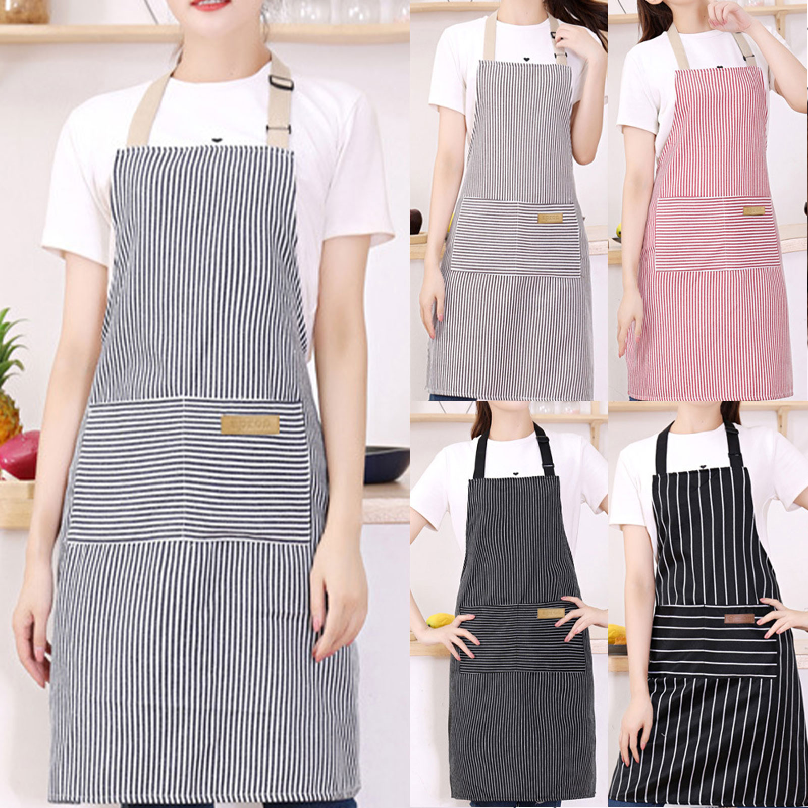 Kitchen Helper Gadgets - Fartuch w paski z karczkiem dla