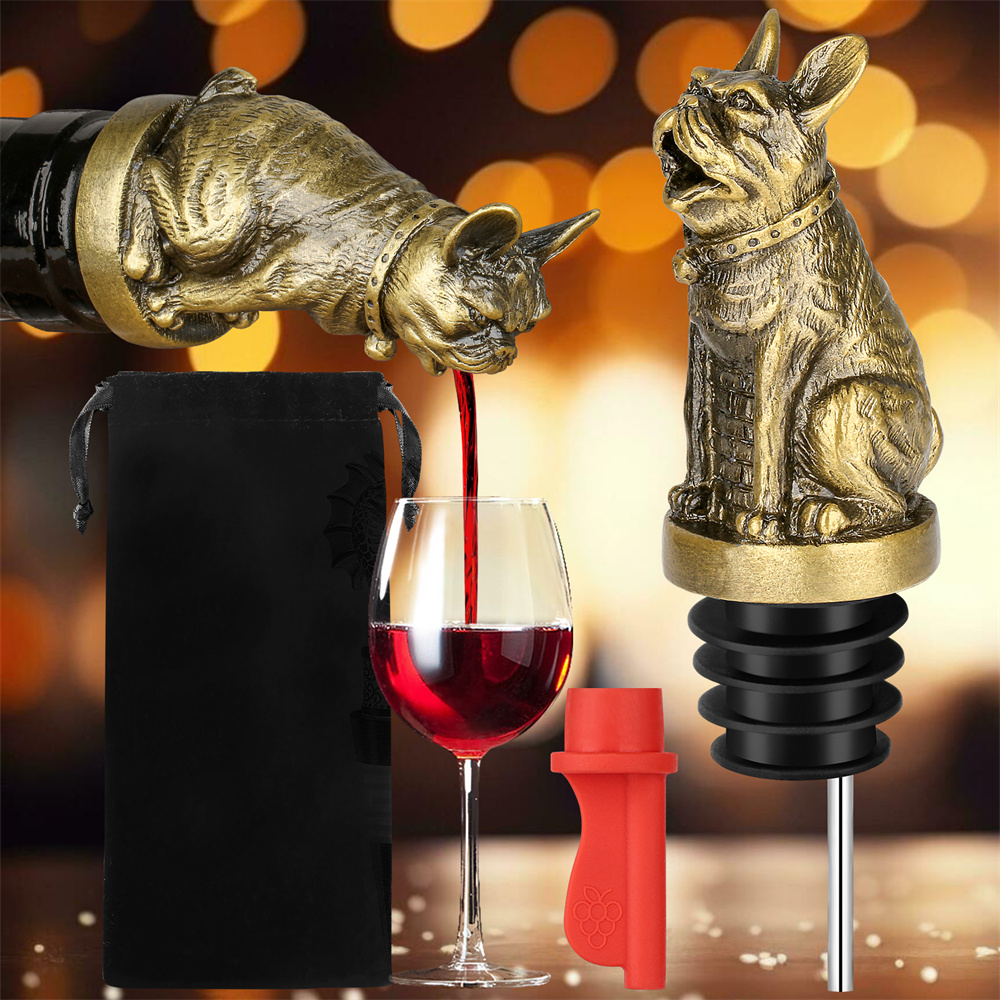 Kitchen Gadgets Oxo - Śliczny Buldog Francuski Wino Pouer Korek